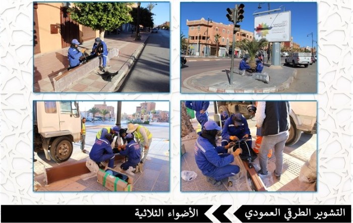 توسيع شبكة الأضواء الثلاثية ووضع أنظمة السلامة الطرقية