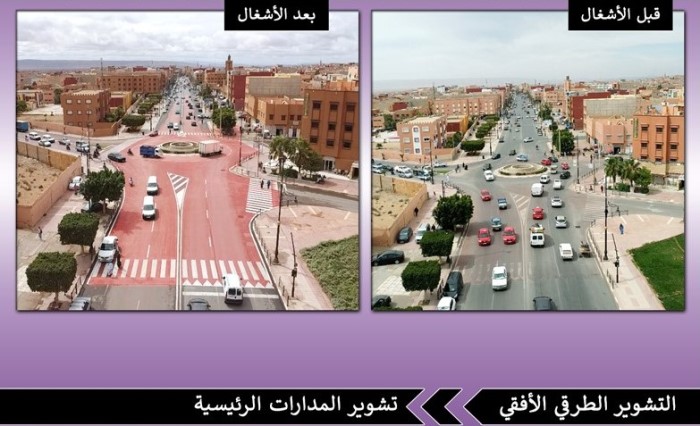 توسيع شبكة الأضواء الثلاثية ووضع أنظمة السلامة الطرقية